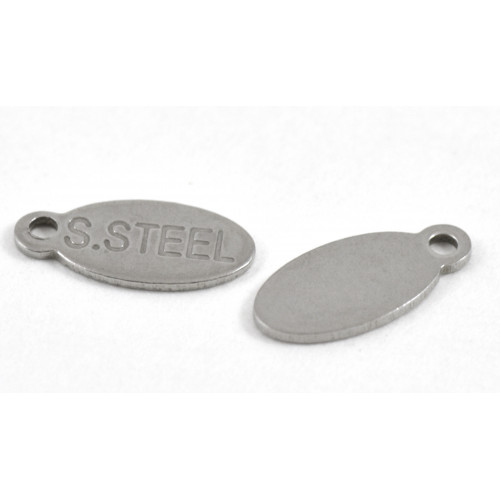 STAINLESS STEEL OVAL CHARM 13X6MM